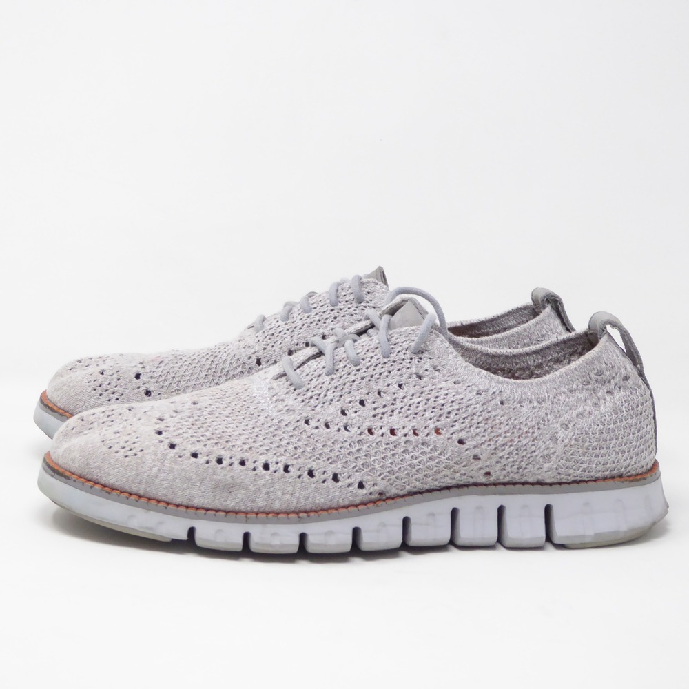 Cole Haan Mens Zerogrand Wingtip Oxford Gray Knit C34361 Size 7.5M - Picture 4 of 11